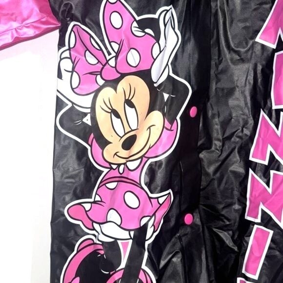 Disney Minnie Mouse Kids Medium Pink & Black Raincoat - Picture 3 of 5
